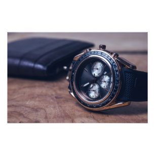 wristwatch with wallet purse photo print
