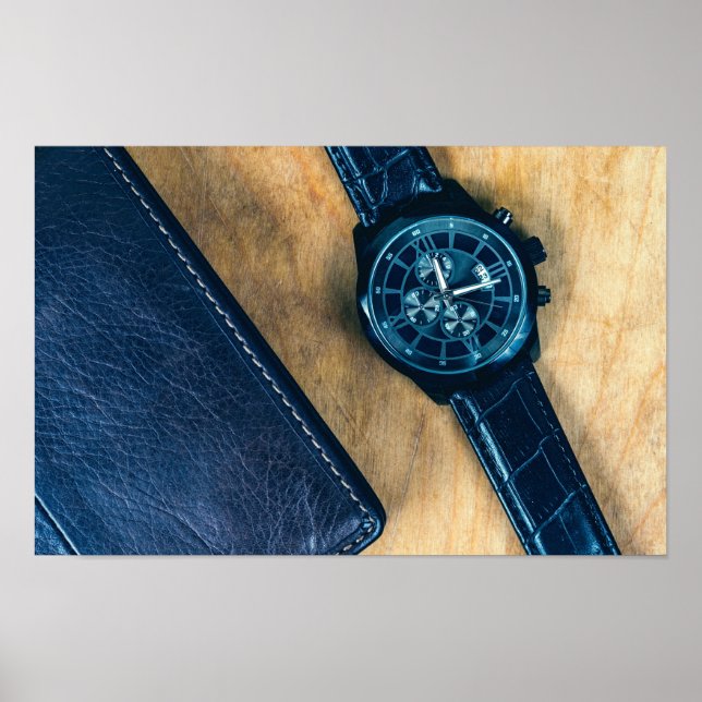 wristwatch with wallet purse poster (Front)