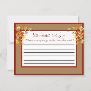 Writable Advice Card Autumn Branch Leaves