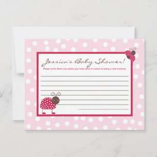 Writable Advice Card Berry Garden Pink Lady Bug