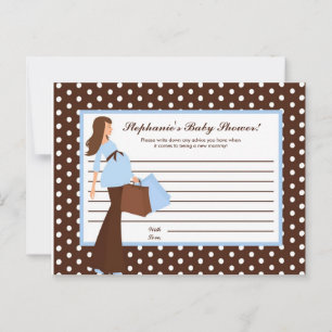 Writable Advice Card Blue Mod Mom Polka Dots