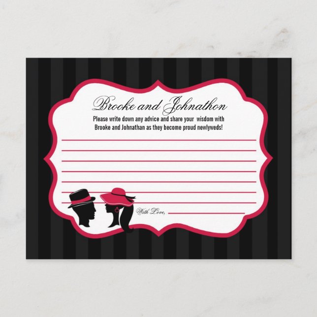Writable Advice Card Formal Hats Elegant Retro (Front)