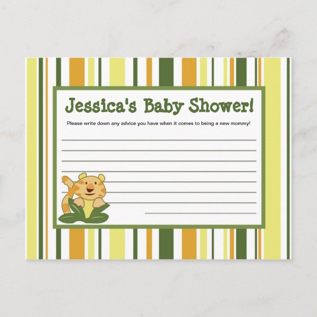 Writable Advice Card Jungle Babies Animals (Front)