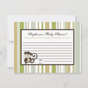 Writable Advice Card Monkey Time Zoo Animal