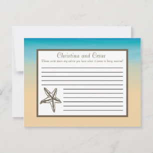 Writable Advice Card Ocean Beach Shore Seashells S