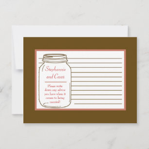 Writable Advice Card Pink/Brown Mason Jars