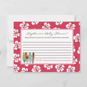 Writable Advice Card Pink Hawaiian Luau Tropical