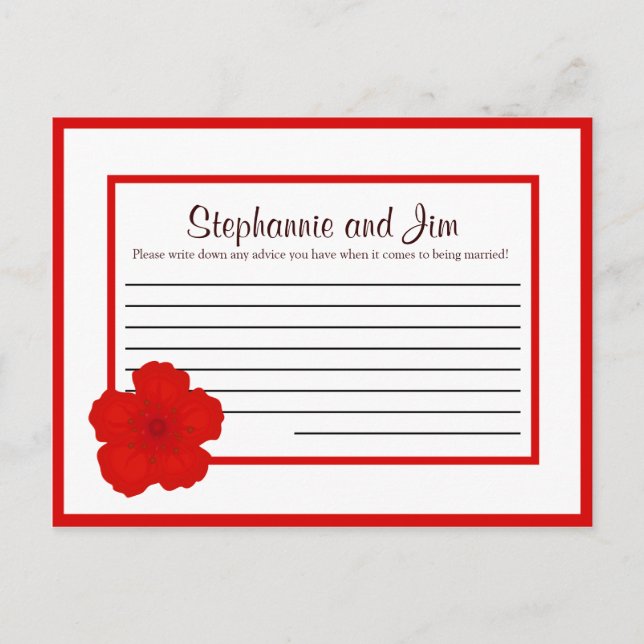 Writable Advice Card Red Cherry Blossom (Front)