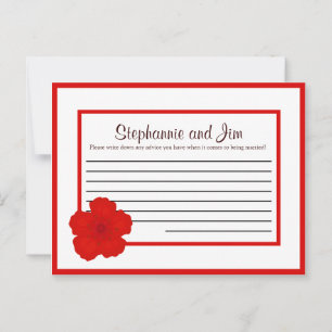 Writable Advice Card Red Cherry Blossom