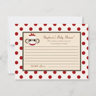 Writable Advice Card Red Sock Monkey