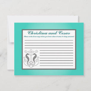 Writable Advice Card Seahorse Anchor Turquoise Bea