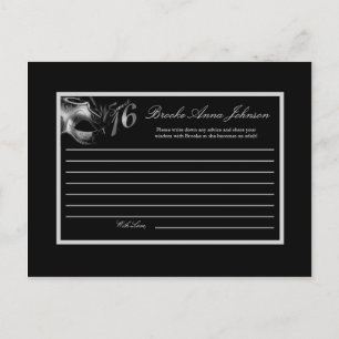 Writable Advice Card Sweet 16 Silver Black