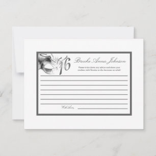 Writable Advice Card Sweet 16 Silver White Party