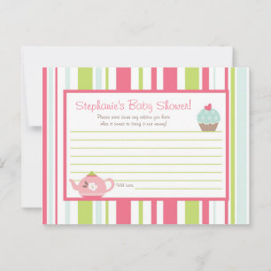 Writable Advice Card Tea Party Pink Pastel Flowers
