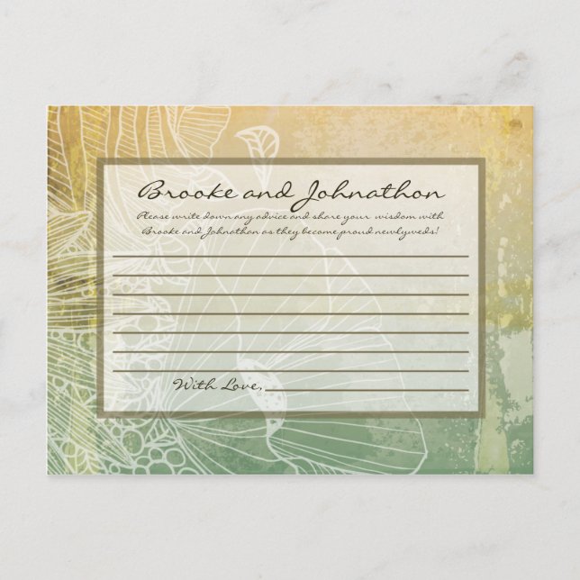 Writable Advice Card Vintage Floral Antique (Front)