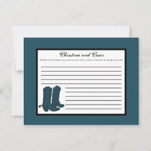 Writable Advice Card Western Blue Cowboy Boots spu
