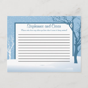 Writable Advice Card Winter Blue Christmas