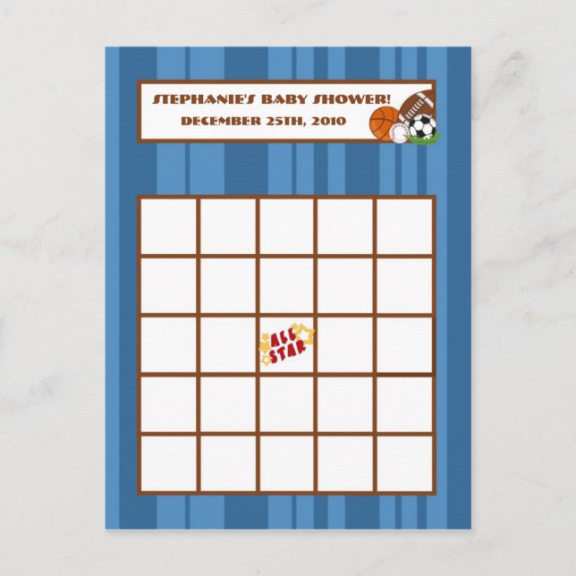 Writable Bingo Card All-Star Blue (Front)