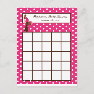 Writable Bingo Card Pink Mod Mom Polka Dots