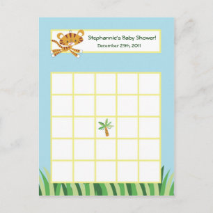 Writable Bingo Card Rain-forest Jungle Animal