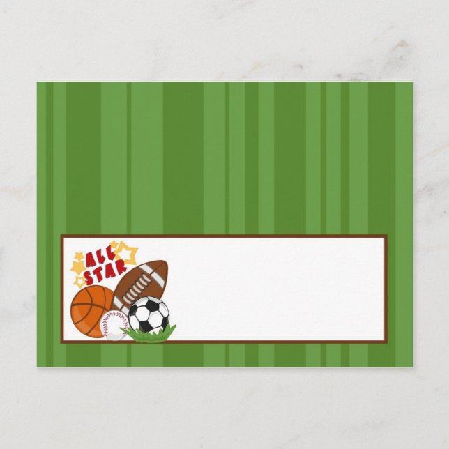 Writable Place Card All-Star Green (Front)
