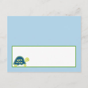 Writable Place Card Blue Sea Turtles
