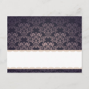 Writable Place Card Deep Purple Damask