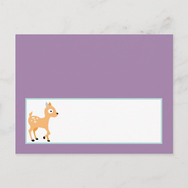 Writable Place Card Furry Woodland Animals (Front)