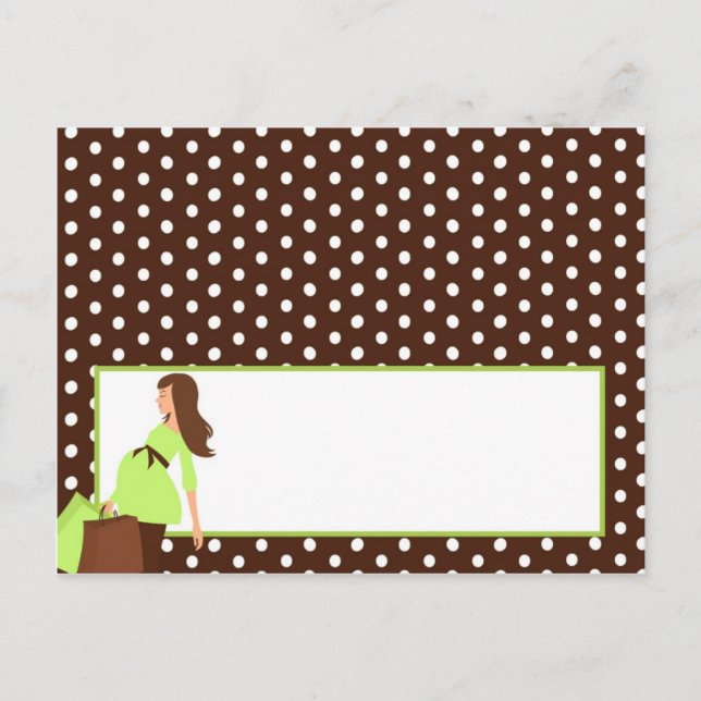 Writable Place Card Green Mod Mom Polka Dots (Front)
