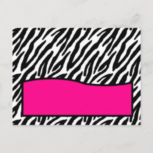 Writable Place Card Hot Pink Zebra Print