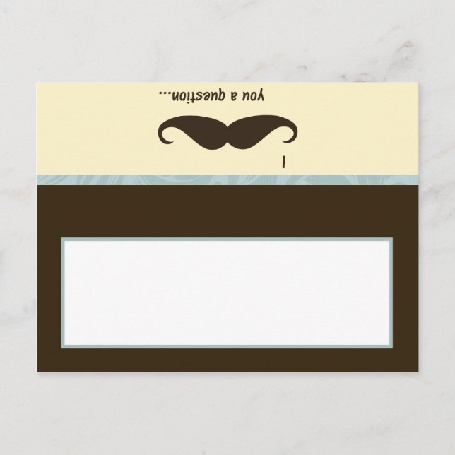 Writable Place Card I Moustache You a Question fun (Front)