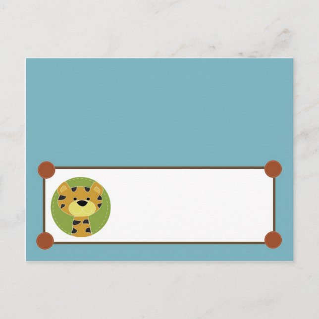 Writable Place Card Jungle Tales Safari (Front)