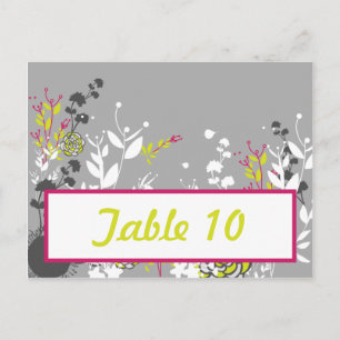 Writable Place Card Lime Green/Hot Pink Flower Flo