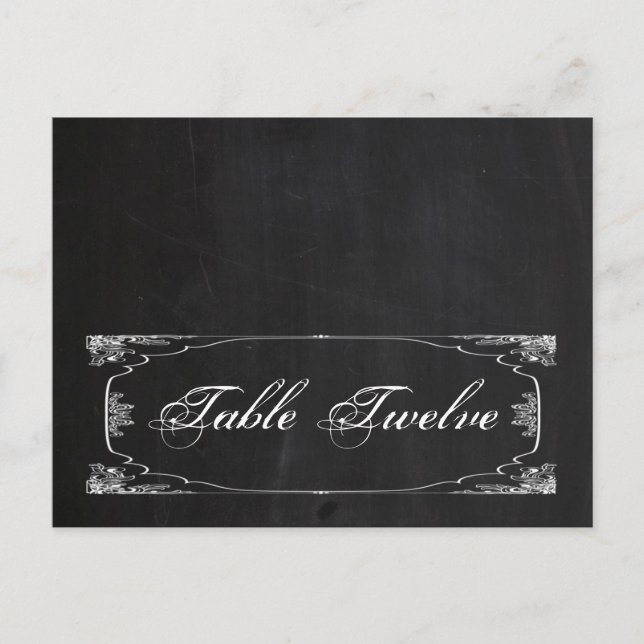 Writable Place Card Modern Chalkboard Vintage (Front)
