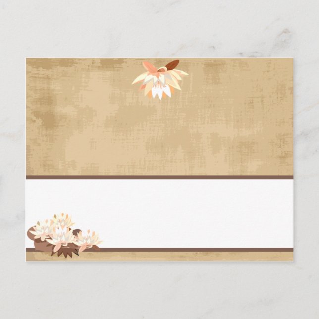 Writable Place Card Oriental Flowers (Front)