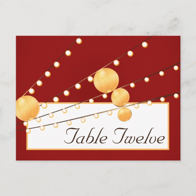 Writable Place Card Paper Lanterns on Red Chineese (Front)