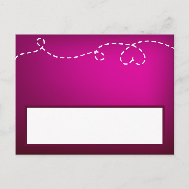Writable Place Card Paper Plane Purple Loop Purple (Front)