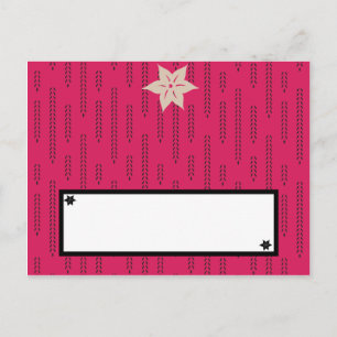 Writable Place Card Pink and Black Wild Flowers