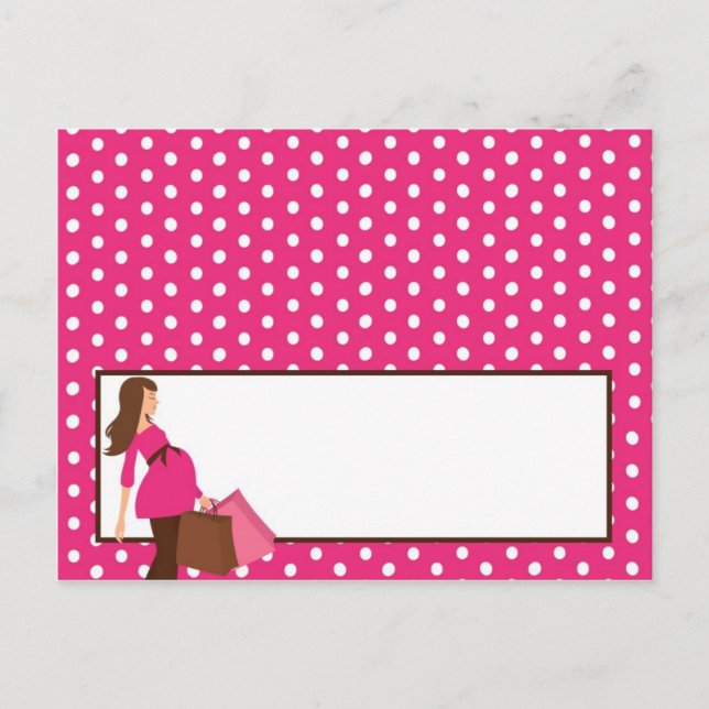 Writable Place Card Pink Mod Mom Polka Dots (Front)
