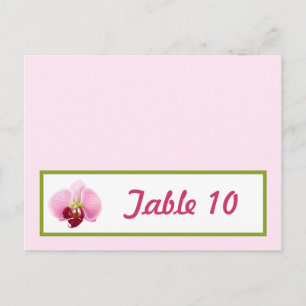 Writable Place Card Pink Orchid Long Stem Flower G