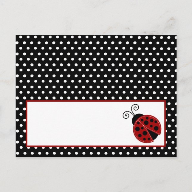 Writable Place Card Red Ladybug (Front)