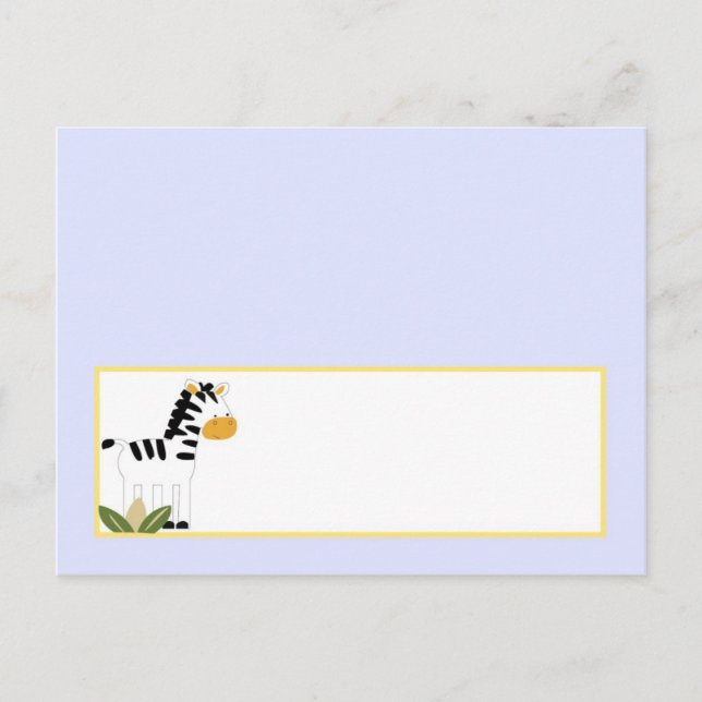 Writable Place Card Safari Friends (Front)