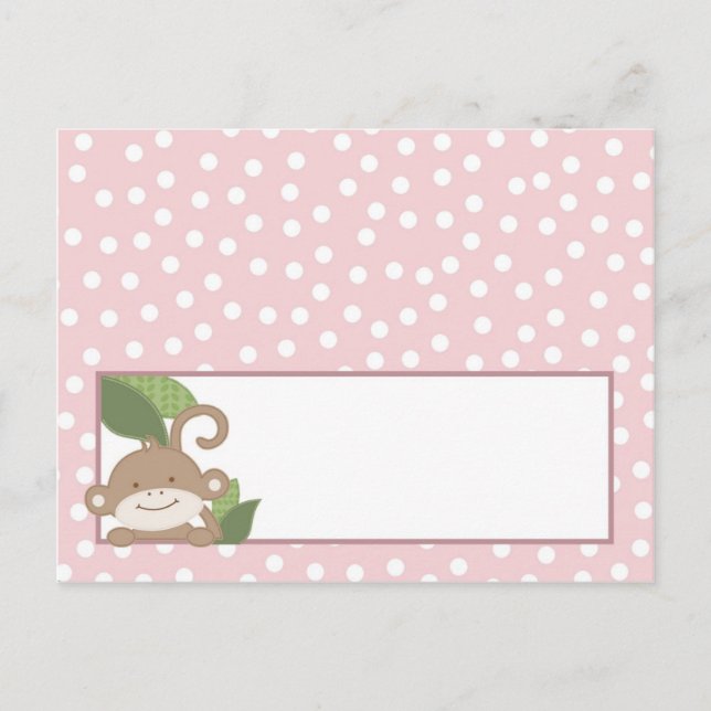 Writable Place Card Safari Pink Jungle Alligator (Front)