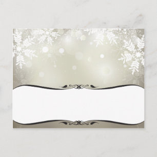 Writable Place Card Silver Christmas Blur