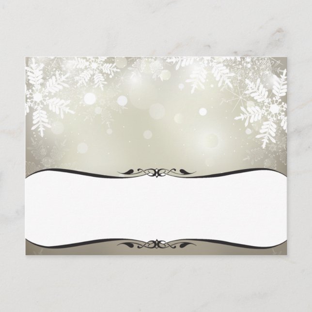 Writable Place Card Silver Christmas Blur (Front)