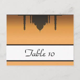 Writable Place Card Taj Mahal Sunset Orange Yellow