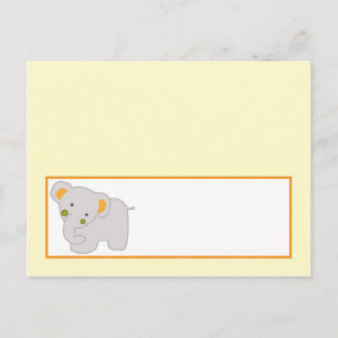 Writable Place Card Tropical Punch Elephant Hippo