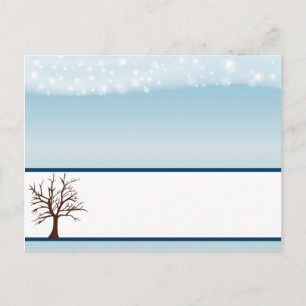 Writable Place Card Twinkling Snow / Bare Tree