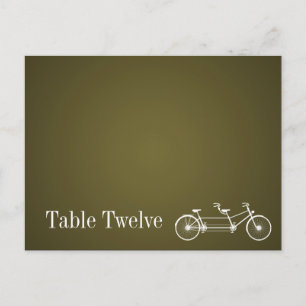 Writable Place Card Whimsical Brown Double Bike