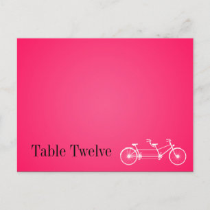 Writable Place Card Whimsical Hot Pink Double Bike
